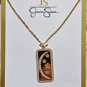 Jessica Simpson Gold and Black Celestial Necklace
